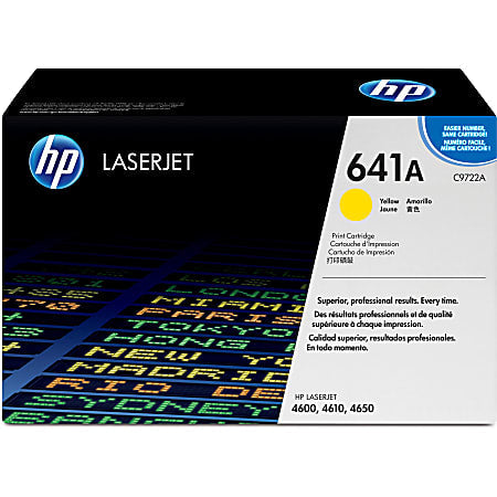 New, Pre-Owned - HP 641A High Yield Yellow LaserJet Toner Cartridge, C9722A