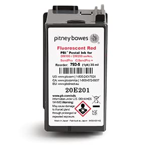New, Pre-Owned - Pitney Bowes 793-5 Fluorescent Red Ink Cartridge