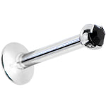 16G Black 2mm Gem Internally Threaded Labret Monroe Tragus