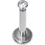 16G Clear 2mm Gem Internally Threaded Labret Monroe Tragus