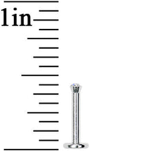 16G Clear 2mm Gem Internally Threaded Labret Monroe Tragus