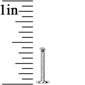 16G Clear 2mm Gem Internally Threaded Labret Monroe Tragus
