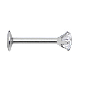 16G Clear 3mm Star Gem Internally Threaded Labret Monroe Tragus