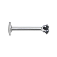 16G Black 3mm Square Gem Internally Threaded Labret Monroe Tragus
