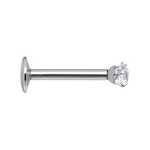 16G Clear 3mm Square Gem Internally Threaded Labret Monroe Tragus