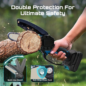 6-inch Cordless Mini Chainsaw – Handheld Electric, Lightweight, Battery-Powered