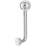 14G 5mm Clear Gem Vertical Hood Piercing -1/2 2.5mm Rise