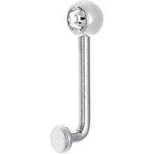 14G 5mm Clear Gem Vertical Hood Piercing -1/2 2.5mm Rise