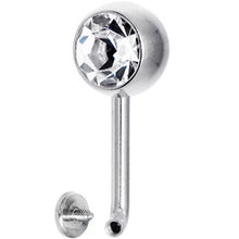 14G 8mm Clear Gem Vertical Hood Piercing -3/8 2mm Rise