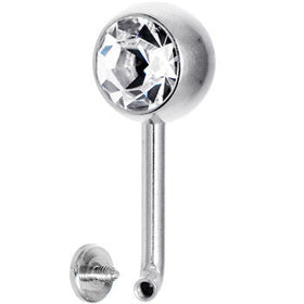 14G 8mm Clear Gem Vertical Hood Piercing -3/8 2mm Rise