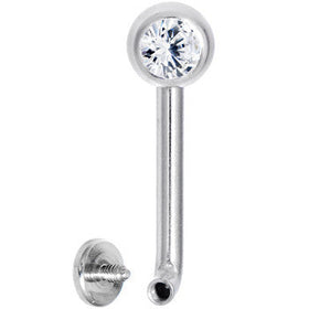 14G 5mm Clear Gem Vertical Hood Piercing -7/16 2mm Rise