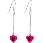 Licensed Plaboy Rabbit Head Heart Drop Earrings