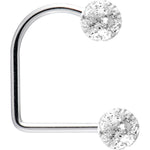16G Clear Acrylic Glitter Ball Lippy Loop Labret