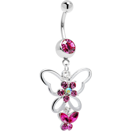 Butterfly Beauty Pink Belly Ring