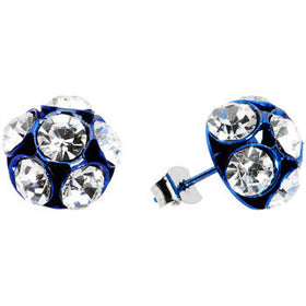Blue Ball Gem Stud Earrings