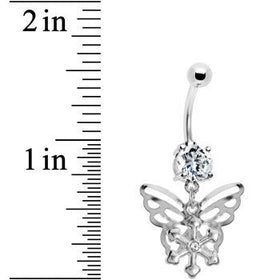 Crystalline Gem Encompass Butterfly Belly Ring