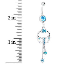 Butterfly Wishes Blue CZ Belly Ring