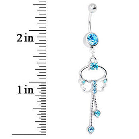 Butterfly Wishes Blue CZ Belly Ring
