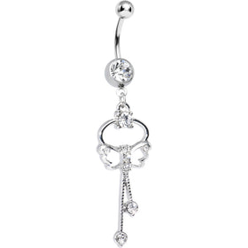Butterfly Wishes Crystalline CZ Belly Ring