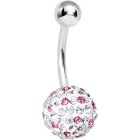 Striped Light Pink Crystal Evolution Belly Ring