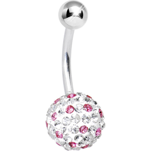 Striped Light Pink Crystal Evolution Belly Ring