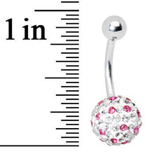 Striped Light Pink Crystal Evolution Belly Ring