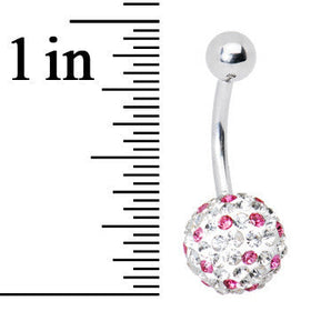 Striped Light Pink Crystal Evolution Belly Ring