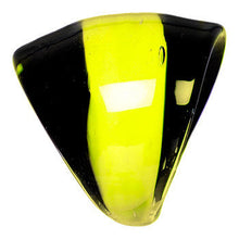 Handmade Striped Yellow Bold Glass Ring