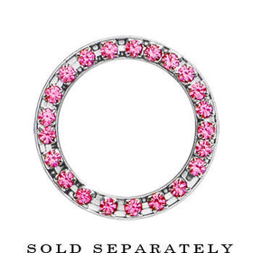 9/16 Stainless Steel Pink Gem Screw Fit Tunnel
