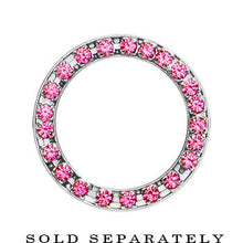 7/8 Stainless Steel Pink Gem Screw Fit Tunnel