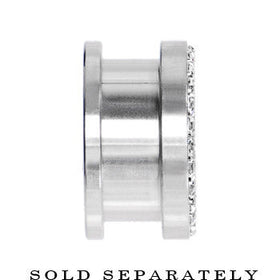 00G Stainless Steel Clear Gem Screw Fit Tunnel