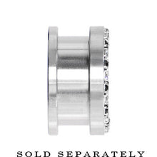 18mm Stainless Steel Black Clear Gem Screw Fit Tunnel