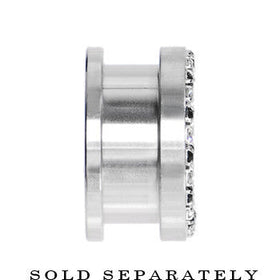 18mm Stainless Steel Black Clear Gem Screw Fit Tunnel