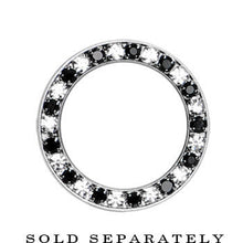 18mm Stainless Steel Black Clear Gem Screw Fit Tunnel