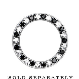18mm Stainless Steel Black Clear Gem Screw Fit Tunnel