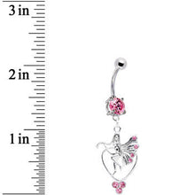 Pink CZ Heart Fairy Belly Ring