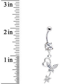 Clear CZ Flight of Fancy Butterfly Belly Ring