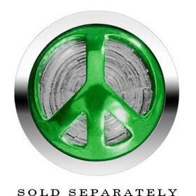 Anodized Titanium Green Peace Sign Cheater Plug