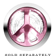 Anodized Titanium Pink Peace Sign Cheater Plug