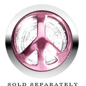 Anodized Titanium Pink Peace Sign Cheater Plug