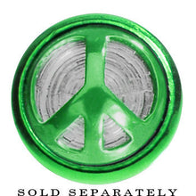 Green Anodized Titanium Peace Sign Cheater Plug