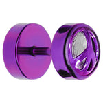 Purple Anodized Titanium Peace Sign Cheater Plug