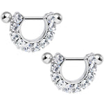 14G 5/8 Clear Gem Flirtatious Flair Nipple Shield Set