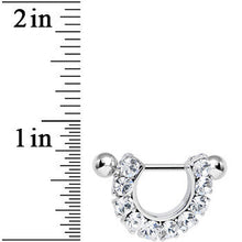 14G 5/8 Clear Gem Flirtatious Flair Nipple Shield Set
