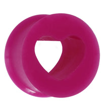 9/16 Purple Heart Silicone Flexible Tunnel