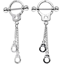 14G 5/8 Hold Me In Handcuffs Dangle Nipple Shield Set
