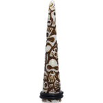 00G Brown White Resin Native Skull Taper