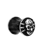 2G Black White Resin Skull Saddle Plug