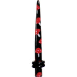 6G Black Red Mushroom Acrylic Ear Taper