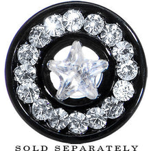 2G Black Clear Titanium Star CZ Screw Fit Tunnel